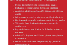Servicios para ventilacion industrial polizas de mantenimiento