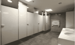 Mampara para sanitarios cantilever