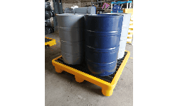 Tarimas antiderrame de plástico para 4 tambos de 200 lts.
