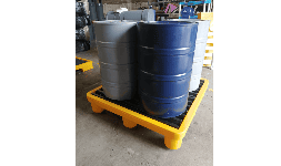 Tarimas antiderrame de plástico para 2 tambos de 200 lts.
