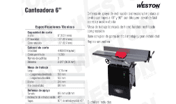 Canteadoras M-03050 Weston 6'' 1HP 110/220V