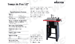 Trompo de piso para madera M-03085 Weston 1/2'' 1HP 220V