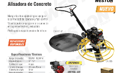 Alisadoras de concreto manual con cuchillas 920cm CW-005 Weston