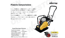 Plancha compactadora CW-025 Weston 5.5 Hp