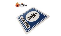 Letreros de baño de hombre en estireno Fire Storm