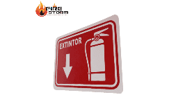 Letreros de extintor fotoluminicentes o mate Fire Storm