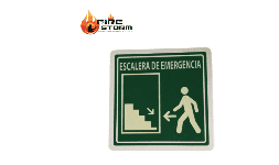 Letreros de ruta de evacuacion en estireno mate ó fotoluminicentes Fire Storm