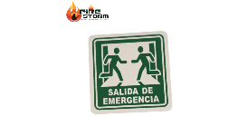 Letreros de ruta de evacuacion en estireno mate ó fotoluminicentes Fire Storm