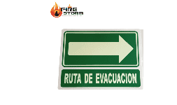 Letreros de salida de emergencia mate o fotoluminicentes Fire Storm
