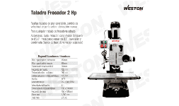 Taladros fresadores 2 Hp M-00560 Weston