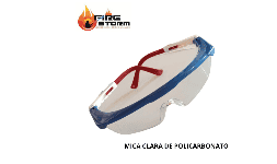 Lentes de seguridad con armazon tricolor mica de policarbonato humo en Fire Storm