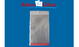 Bolsa de celofan con cenefa exhibidor y adhesivo