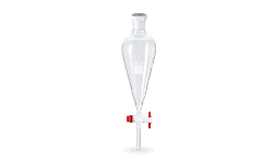 Material de laboratorio embudo de separación SQUIBB llave PTFE tapón PP 125 ML
