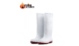 Bota sanitaria blanca y negra con casquillo en Fire Storm