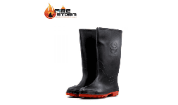 Bota sanitaria blanca y negra sin casquillo en Fire Storm