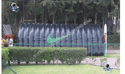 Túnel inflable tipo estadio fabricado en lona