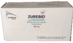 Micofenolato Mofetil caja de 500 mg con 50 tabletas para tratamiento de lupus