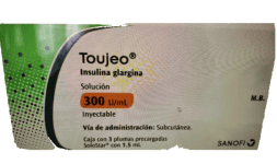 Insulina Glargina 300 u/ml Caja con 3 jeringas prellenadas