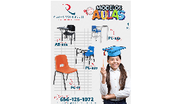 Mobiliario escolar, Silleria, Pupitres, Mesas de trabajo, Escritorios, pizarrones, etc
