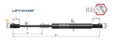 Amortiguadores Industriales 1438EZ de 250N