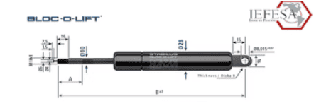 Amortiguadores Industriales 4665RN de 250N