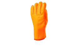 Guantes de pvc naranjas para cuartos frios