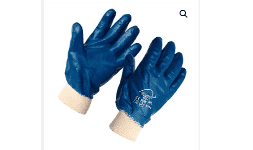 Guante Hill-Cron De Nitrilo Azul Con Puño De Seguridad