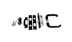 Chapas Doble Manija para Puertas de Aluminio Negra