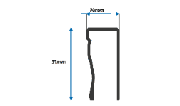 Perfil de Aluminio Marco Económico de 1 1/4 para Cancel de Baño