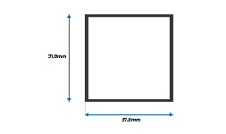Perfil de Aluminio Cuadrado de 1 1/4