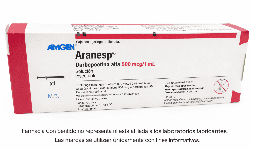 Darbepoetina alfa inyectable 500 mcg/1 mL Caja con cuatro jeringas prellenadas Venta de