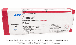 Darbepoetina alfa inyectable 500 mcg/1 mL Caja con cuatro jeringas prellenadas En México