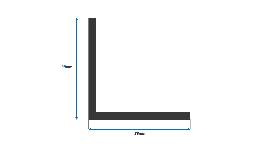 Perfil de Aluminio L para Escuadra de 1/8 x 1 1/2 x 1 1/2