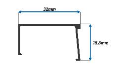Perfil de Aluminio Junquillo para Ventana Fija de 3″