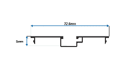 Perfil de Aluminio Tapa Bolsa Corta para Ventana Fija de 3″