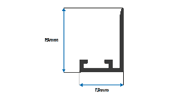 Perfil de Aluminio Angulo Batiente 3/4 para Puerta Pesada