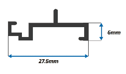 Perfil de Aluminio Adaptador Mosquitero para Puerta y Ventana Corrediza de 2