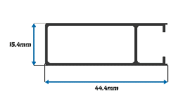 Perfil de Aluminio Cerco Puerta y Ventana Corrediza de 2