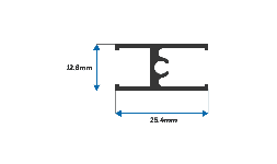 Perfil de Aluminio Intermedio Cuadricula para Puerta y Ventana Corrediza de 2
