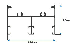Perfil de Aluminio Jamba Cabezal 2