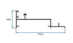 Perfil de Aluminio Riel con Mosquitero 2