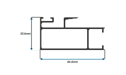 Perfil de Aluminio Traslape Puerta 2