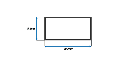 Perfil de Aluminio Rectangular de Aluminio de 1 1/2 x 3/4