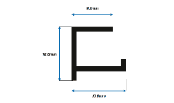 Perfil de Aluminio Base Porta Vidrio para Vitrina