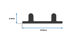 Perfil de Aluminio Guía Doble para Vitrina