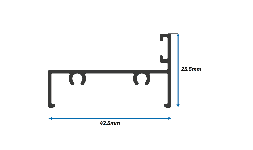 Perfil de aluminio Batiente con Venas 1 3/4 para Puerta y Ventana Corrediza de 3″