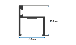 Perfil de Aluminio Batiente Silla para Puerta y Ventana Corrediza de 3″
