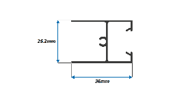 Perfil de Aluminio Cabezal Ventana para Puerta y Ventana Corrediza de 3″