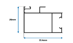 Perfil de Aluminio Cerco Traslape Puerta para Puerta y Ventana Corrediza de 3″