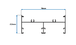 Perfil de Aluminio Jamba Cabezal para Puerta y Ventana Corrediza de 3